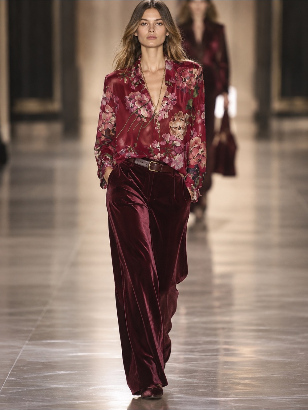 Gucci Oxblood Silk Blouse